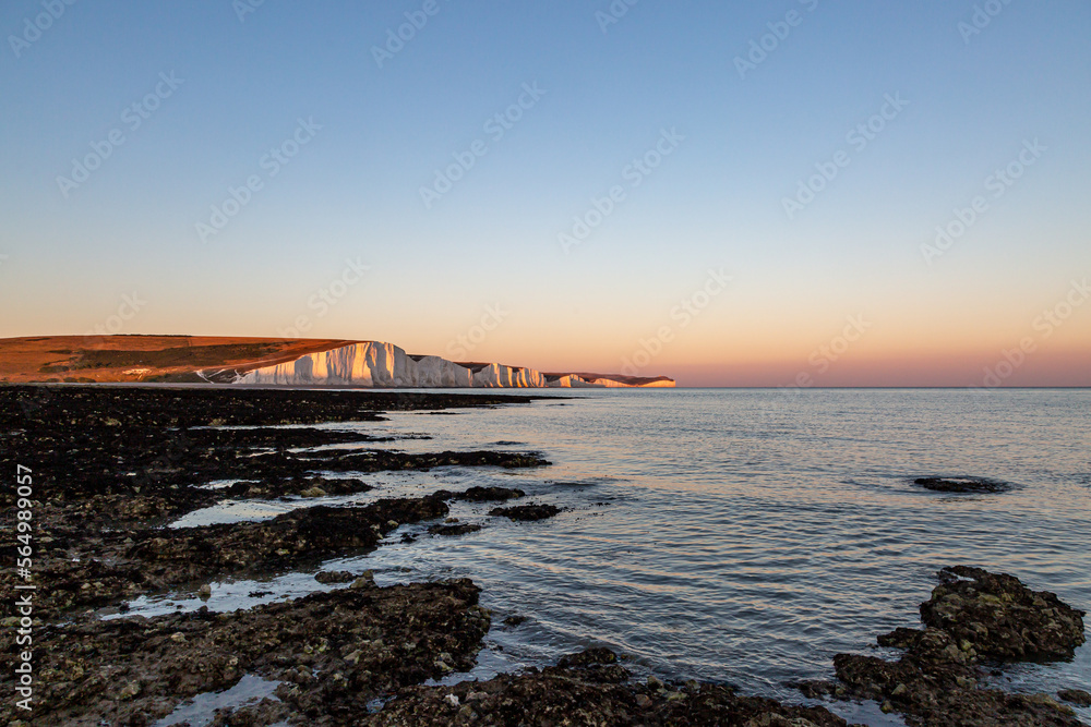 Sunset at the Seven Sisters Cliffs in Sussex