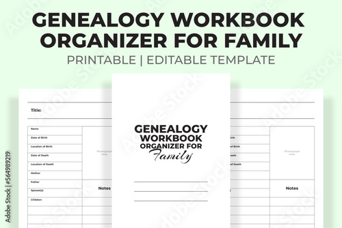 Genealogy Workbook Organizer For Family
