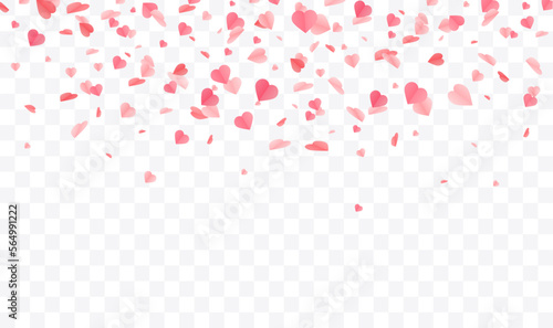 Hearts Shape confetti Background. Valentines Day Vector Template Design.