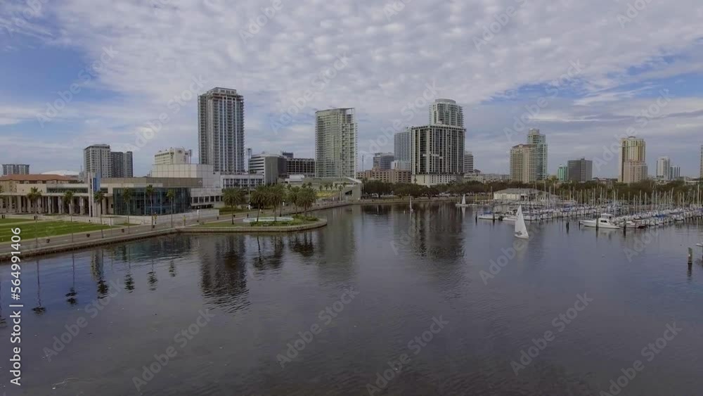 4K Aerial Drone Video (Dolly Shot) of Sailboats and Yachts at Marina on Tampa Bay in Downtown St. Petersburg, FL 4K Aerial Drone Video (Dolly Shot) of Sailboats and Yachts at Marina on Tampa Bay in Downtown St. Petersburg, FL