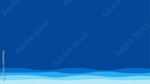 Fototapeta Naklejka Na Ścianę i Meble -  Blue wave, water wave, lines, blue sky background. Vector texture design poster banner abstract blue wallpaper background.
