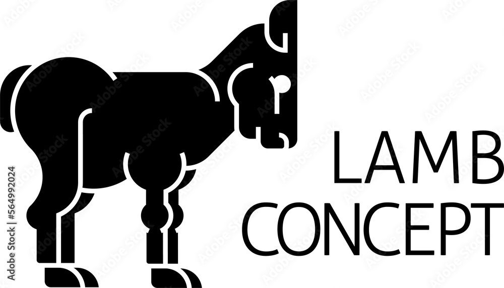 Lamb Sign Label Icon Concept Lamb Sign Label Icon Concept