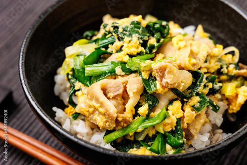 豚ニラ玉丼