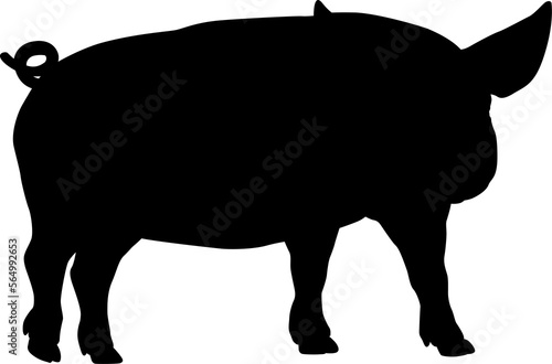 Pig Silhouette Farm Animal