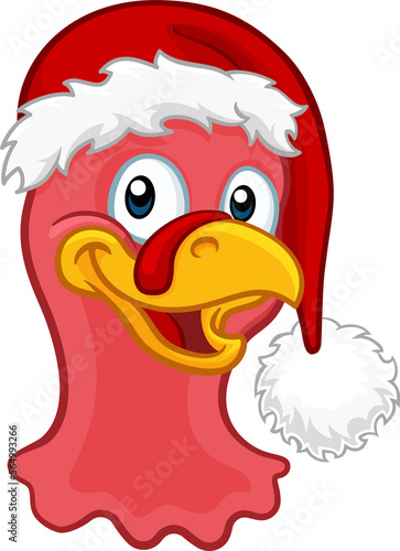 Turkey In Santa Hat Christm...