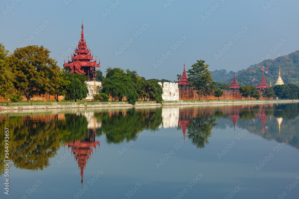 The royal palace of Mandalay in Myanmar
The royal palace of Mandalay in Myanmar