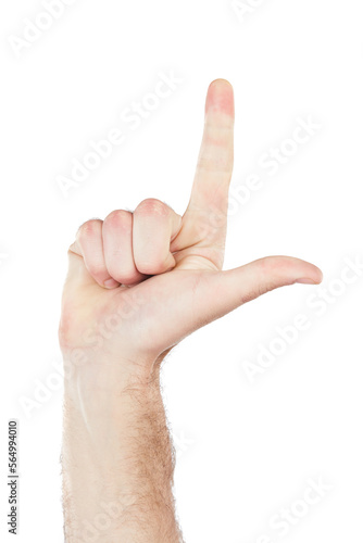 Teacher, hand or counting fingers in mathematic solution, problem solving or education addition on isolated white background. Zoom, model or man gesture in countdown, timer or emoji on studio mockup