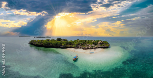 Sand bank near Stone Town. Zanzibar, Tanzania.