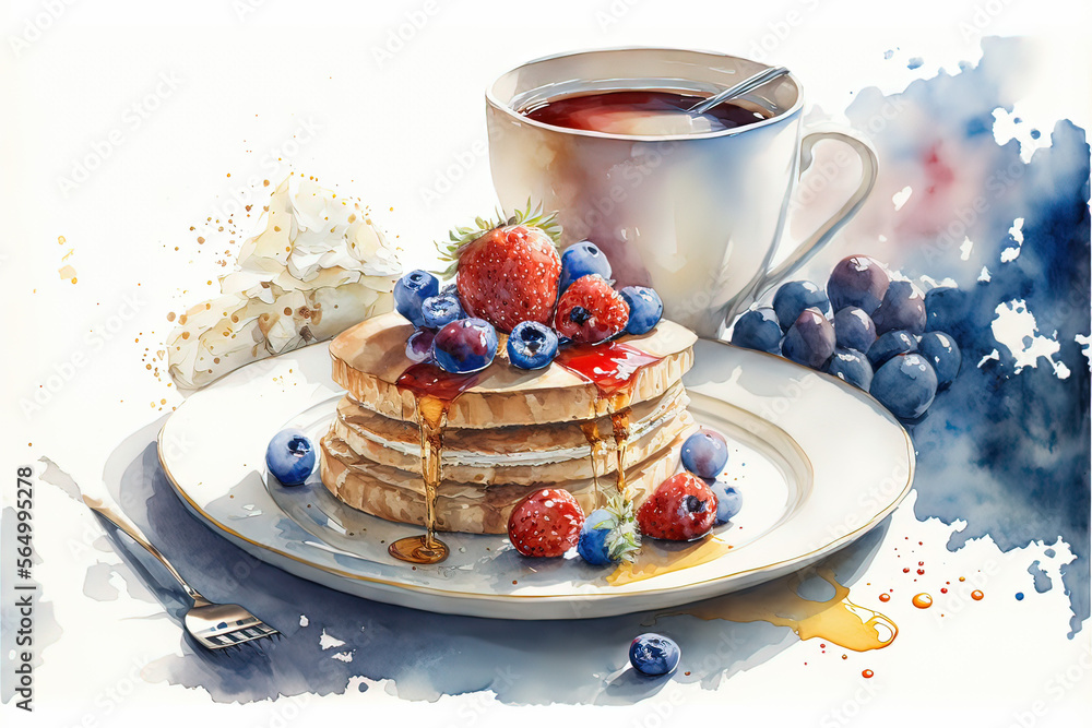 Colazione Acquerello Stock Illustration Adobe Stock