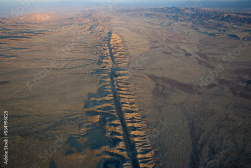 Aerial of the San Andeas Fault. photo