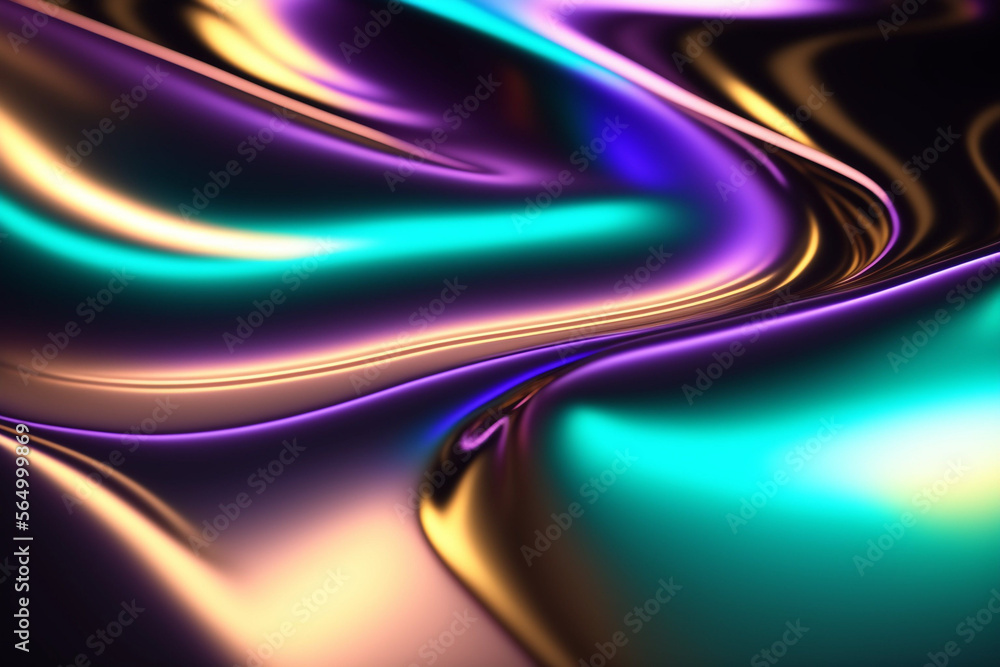 Iridescent Vibrant And Futuristic Mermaid Silver Colors Abstract
