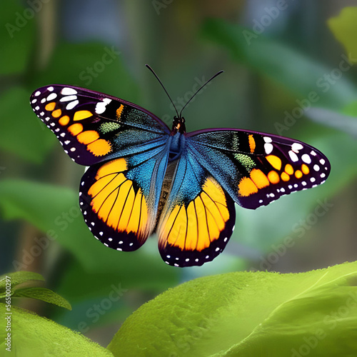 Colorful butterfly in air.