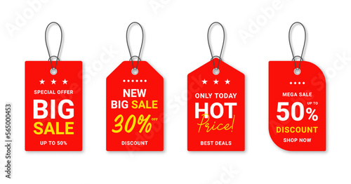 Set of sale and discount stickers. Sale tags and labels. Shopping stickers and badges for merchandise and promotion, special offer, best discount. Vector
