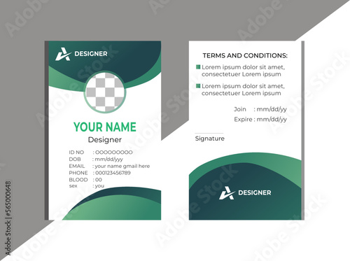 Modern and creative corporate company employee id card template.  Office Id Card Layout, 