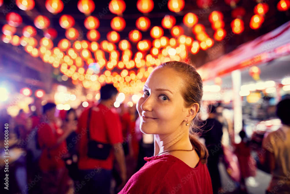 Beautiful woman at Chinese New year in Bangkok Beautiful woman at Chinese New year in Bangkok