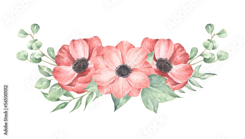 Floral branch. Watercolor floral illustration