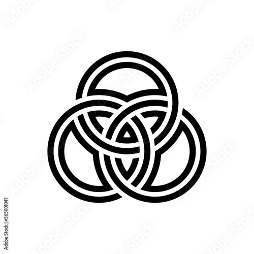 Triquetra Celtic knot black and white
