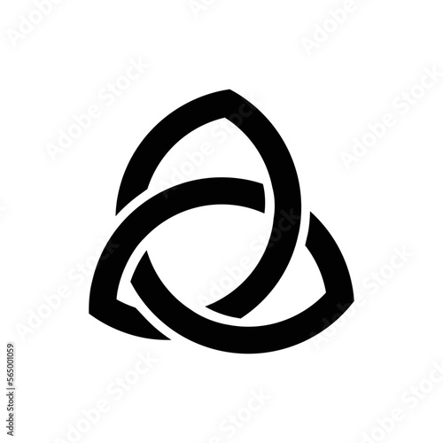 Simple free style triquetra knot in black and white