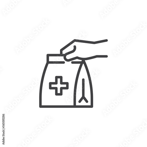 Medical delivery service line icon