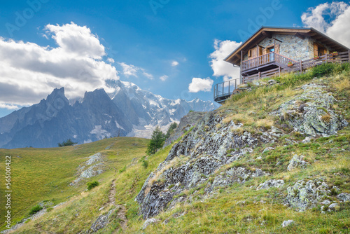 The Mont Blanc massif from chalet Riffugio Bertone