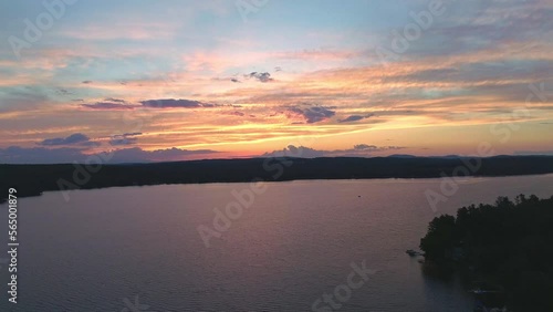 Wallpaper Mural Sunset of red over a lake Torontodigital.ca