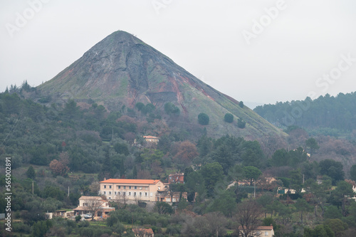 Billede på lærred Ales, Occitanie, France, Mountain peak of the Cevennes national park with some r