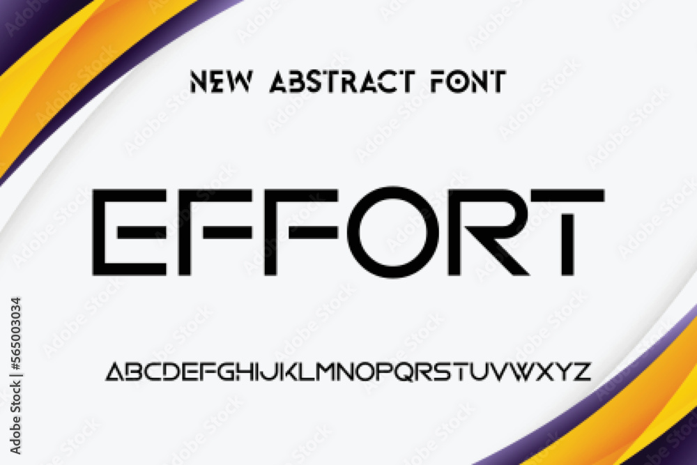 EFFORT style alphabet. Thin segment line font, minimalist type for ...