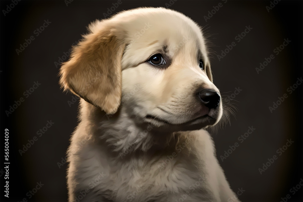 golden retriever puppy generative ai illustration