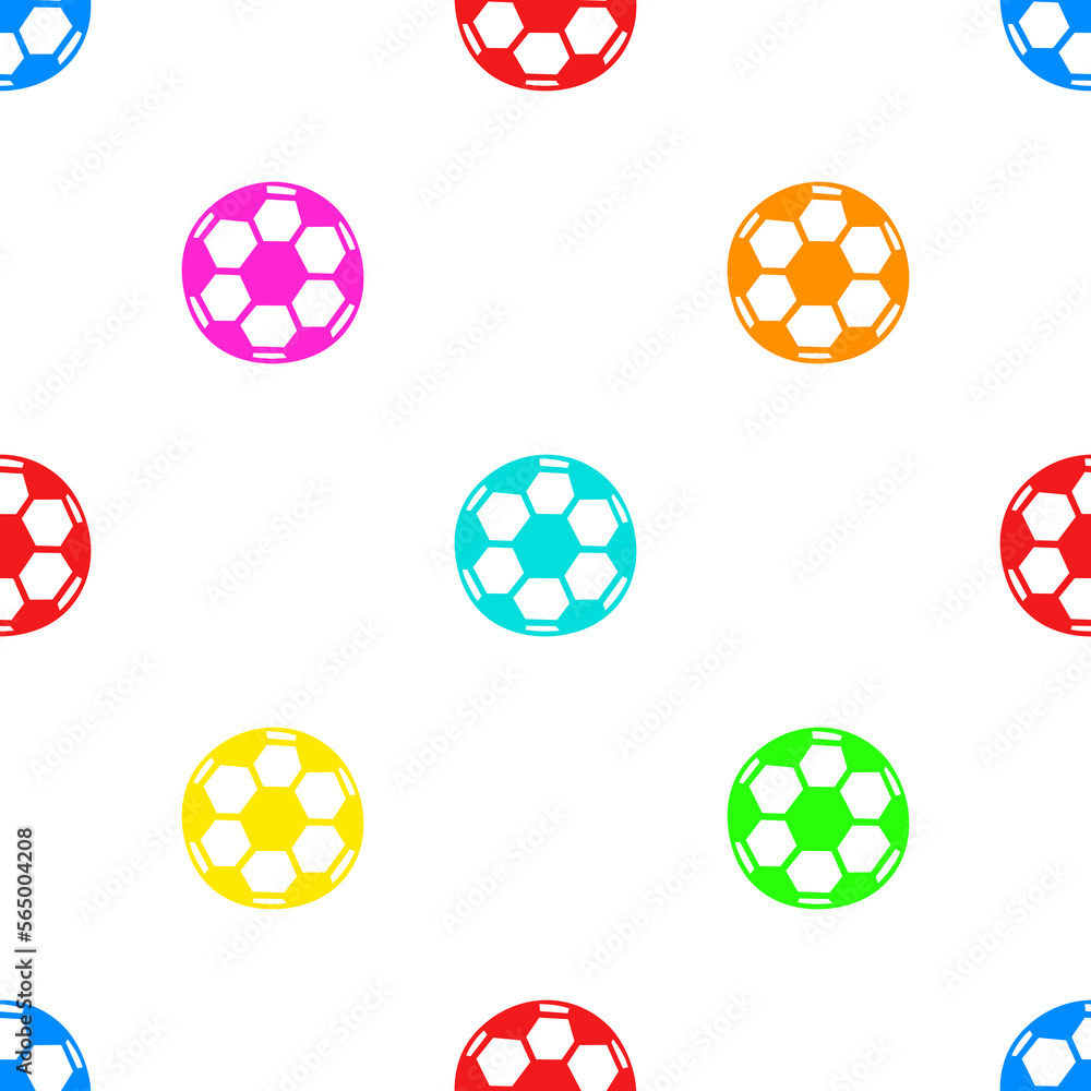 Bright seamless illustration with soccer balls. Vector drawing on a white background. Bright seamless illustration with soccer balls. Vector drawing on a white background.