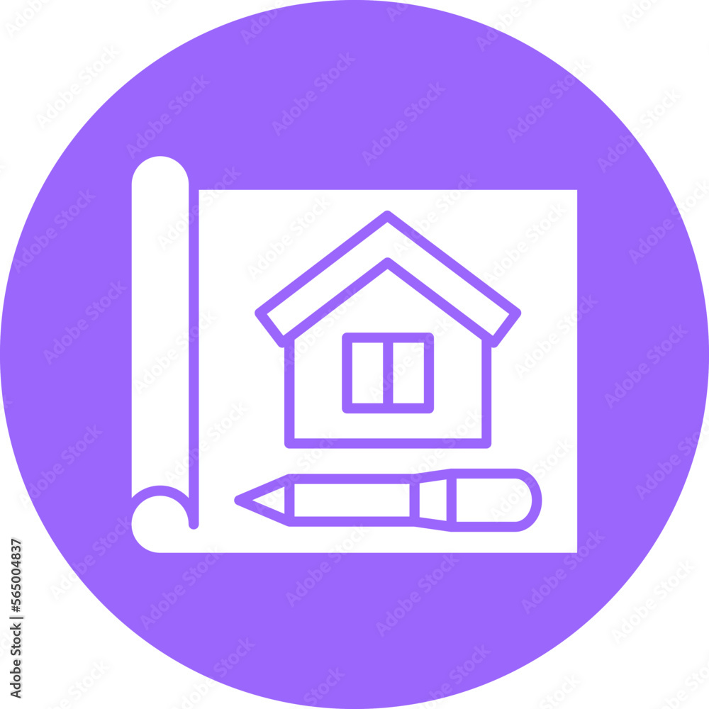 Fototapeta premium Blueprint Icon Style