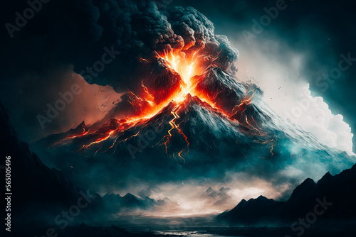 The image showcases the raw power and energy of a volcanic eruption