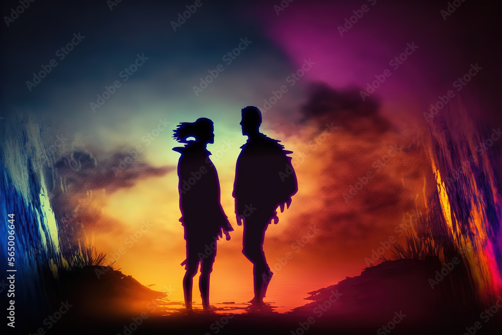 Fototapeta premium Love Journey Generative AI