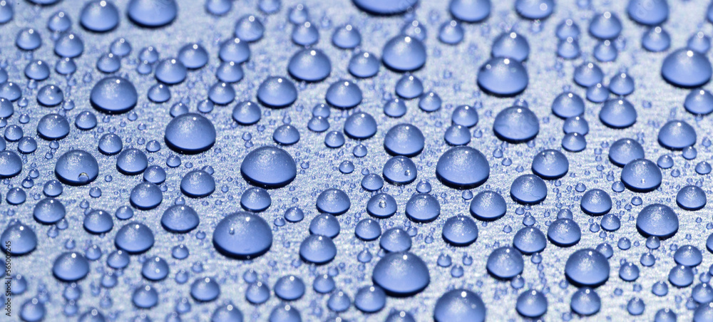 water drops on blue background	