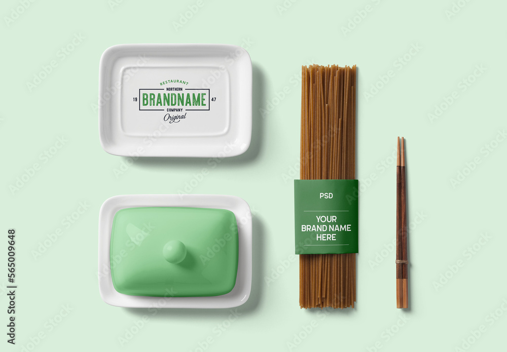 Pasta Label with Plate Mockups Stock Template | Adobe Stock