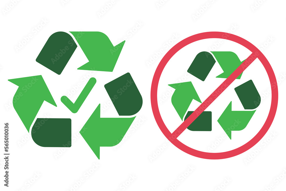Obraz premium Recycleable And Non Recycleable Signs