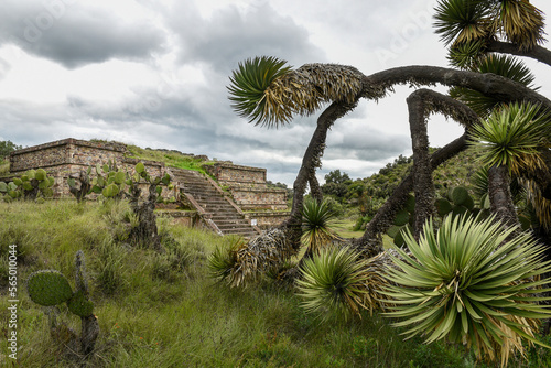 View of pyramid at Xihuingo archeological site, Tepeapulco, Hidalgo, Mexico photo