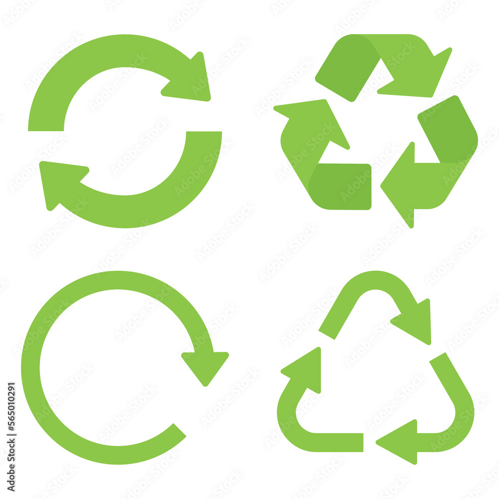 Set Of Four Green Recycling Signs Set Of Four Green Recycling Signs
