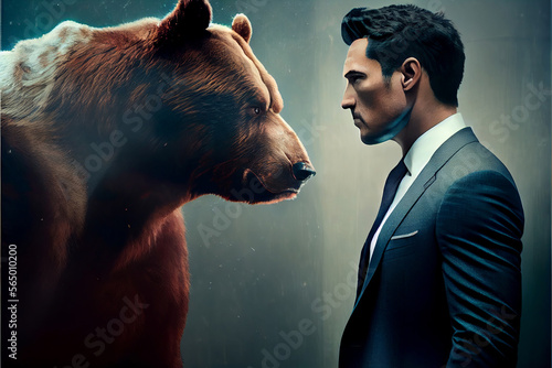 A fearless investor is ready to tame a stock bear Fototapet