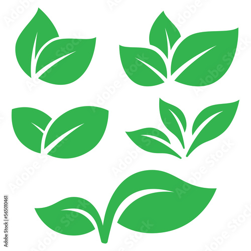 Set Of Ovelapping Eco Leaves
