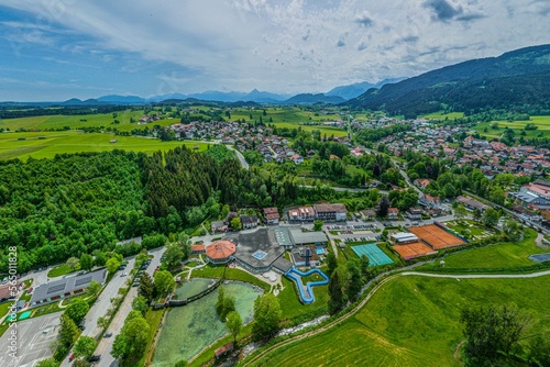 Ausblick auf das Sport- und Freizeitzentrum von Nesselwang im Ostallgäu