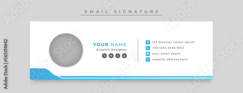 Creative email signature template design or email footer with digital profile