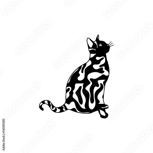 black cat vector illustration concept