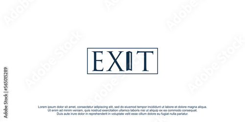 Letter Exit logo with creative unique design icon vector illustration