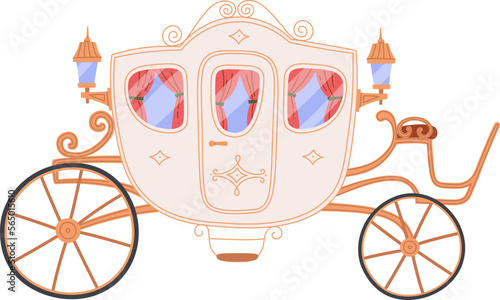 Vintage carriage for movement flat icon Ancient transport