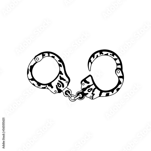 handcuffs vector illustration with concept