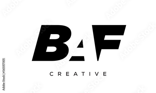 BAF letters negative space logo design. creative typography monogram vector