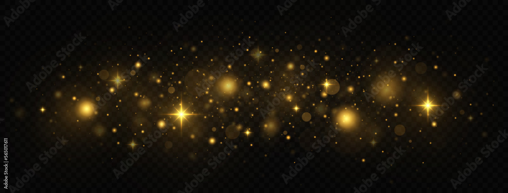 Glowing light effect. Glitter dust of particles. Christmas concept. Magic background.