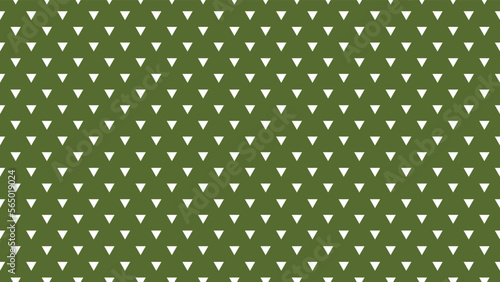white colour triangles pattern over dark olive green useful as a background