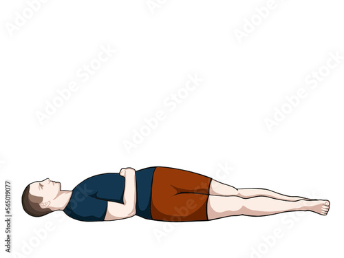 Exercise poses vector illustration for back pain (spine joint). Exercise 3