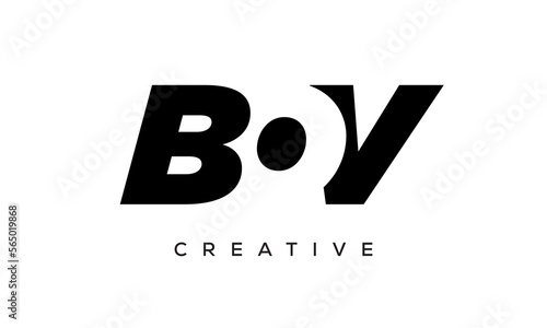 BOV letters negative space logo design. creative typography monogram vector photo